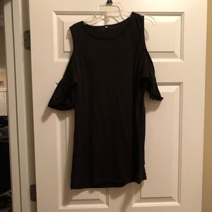 Black Mini Dress with Peek a Boo Sleeves